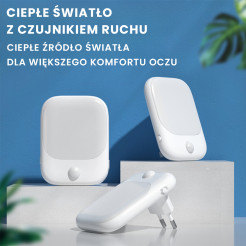 Lampka Wtykowa Pati 2700K + PIR EKW1440