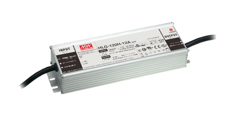 MEAN WELL HLG-120H-12-A Zasilacz impulsowy; LED; 120W; 12V; 10A; 90-305VAC; 127-431VDC; IP65 PS-HLG-120H-12A