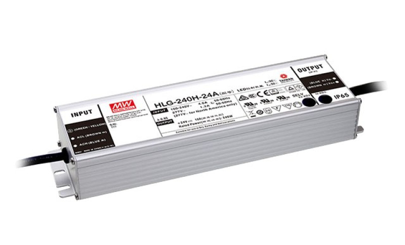 MEAN WELL HLG-240H-12-A Zasilacz impulsowy; LED; 192W; 12V; 16A; 90-305 VAC; 127-431 VDC; IP65 PS-HLG-240H-12A