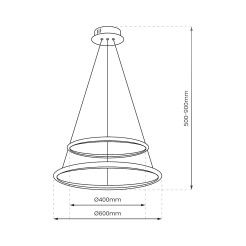 Lampa wisząca Hoop Czarny 51W LED ML1542