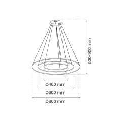 Lampa wisząca Hoop Czarny 93W LED ML1543