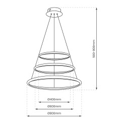 Lampa wisząca HOOP CHROME 93W LED ML1551