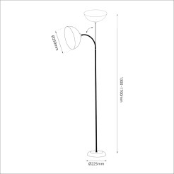 Lampa podłogowa Zack Czarny 1xE27 ML1632