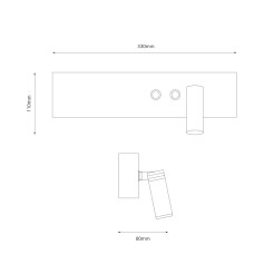 Kinkiet Resort Czarny prawy 10W + 3W LED 4000K ML1568