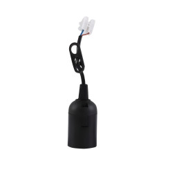 Oprawka Budowlana E27 Czarny + Przewód 12cm + Kostka EK1689