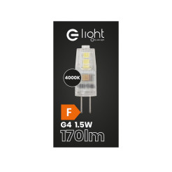 Żarówka LED 1,5W G4 12V 4000K Plastik EKZA1731