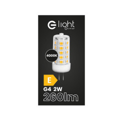 Żarówka LED 2W G4 12V 4000K Ceramiczna + PC EKZA1733