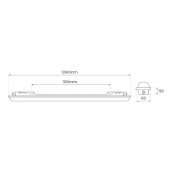 Oprawa Hermetyczna Led Gin BLACK 36W 120cm 3600lm 4000K IP65 EKH1736