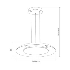 Lampa wisząca Piattino Czarny Złoty 30W LED 3000K-4000k-6000K ML1815