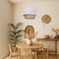 Lampa wisząca BUENO jasny + natura 1xE27 MLP1826