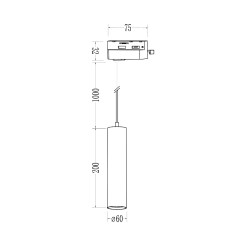 Oprawa Pipe Track Zwis Czarny 1xGU10 ML2063