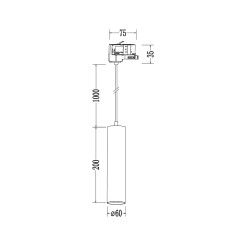 Oprawa Pipe Track Zwis Czarny 1xGU10 3-obwodowy ML2064