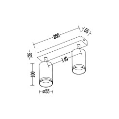 Oprawa Pipe Ring Spot Czarny 2xGU10 ML2069