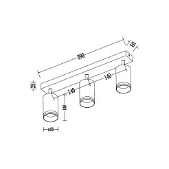 Oprawa Pipe Ring Spot Czarny 3xGU10 ML2071