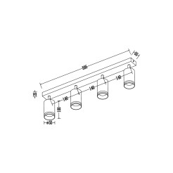 Oprawa Pipe Ring Spot Czarny 4xGU10 ML2073