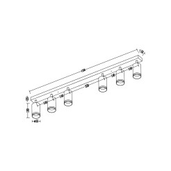 Oprawa Pipe Ring Spot Czarny 6xGU10 ML2075