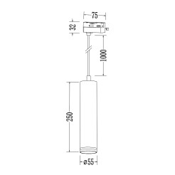 Oprawa Pipe Ring Track Zwis Czarny 1xGU10 ML2077