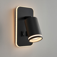 Oprawa Pipe Ring Kinkiet Czarny 1xGU10 + LED 6W ML2081