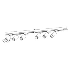 Zestaw Oprawa Pipe Ring Track Biały 6xGU10 2m ML2086