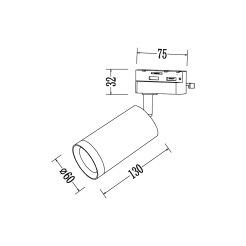Oprawa Mica Track Czarny + Złoty 1xGU10 ML2092