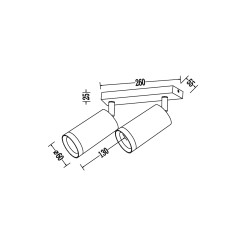 Oprawa Mica Spot Czarny + Złoty 2xGU10 ML2096
