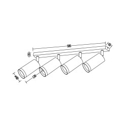 Oprawa Mica Spot Czarny + Złoty 4xGU10 ML2100
