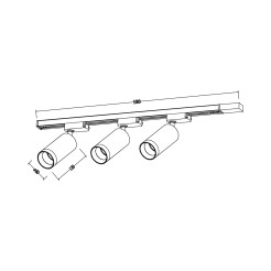 Zestaw Oprawa Mica Track Czarny + Złoty 3xGU10 1m ML2104
