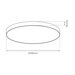 Plafon Siena Czarny 80W LED Ø750 mm + pilot ML1834