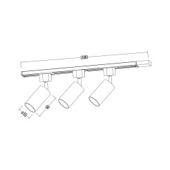 Zestaw Oprawa Tiger Track Czarny 3xGU10 1m ML2126