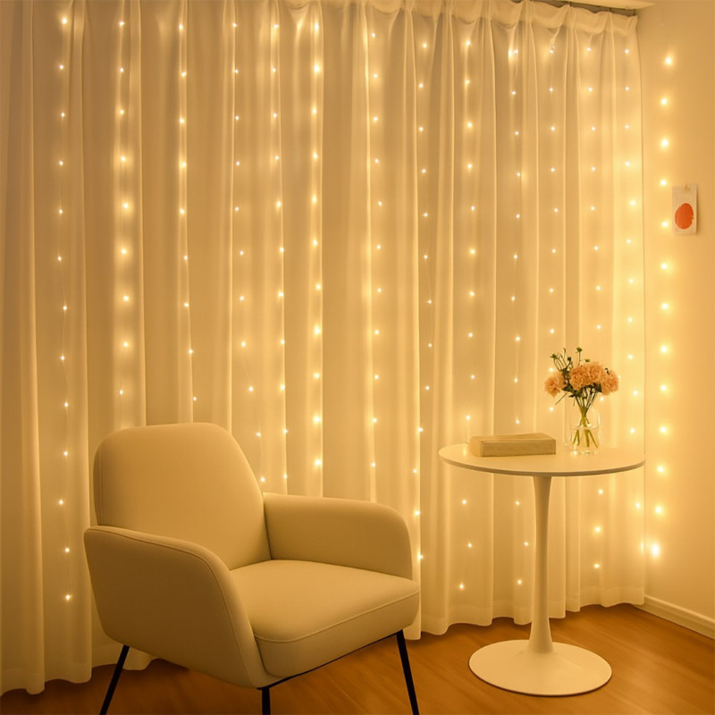 Kurtyna Okienna Girlanda Mery 300 LED USB Ciepła 3000K EKG2309