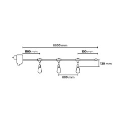 Girlanda zewnętrzna Summer Time 6,6m S14 Filament 2200K 36V 10xE27 IP44 EKG2291