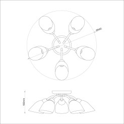 Lampa sufitowa PORTOS 5xE14 ML2267