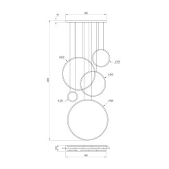 Lampa wisząca Saturno Gold 100W LED mezzanine ML2325