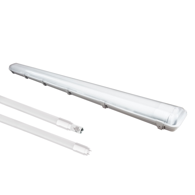 ZESTAW OPRAWA HERMETYCZNA 2x120cm POD ŚWIETLÓWKĘ LED + 2x ŚWIETLÓWKI LED 18W 120CM 4000K EKH2340
