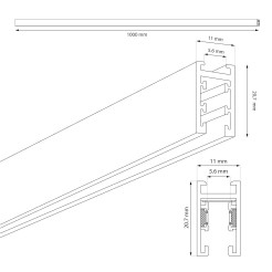 Szyna natynk magnetic track 5mm 100cm ML2158