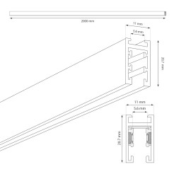 Szyna natynk magnetic track 5mm 200cm ML2160