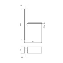 Narożnik natynk T magnetic track 5mm ML2166