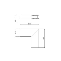 Narożnik natynk L góra dół magnetic track 5mm ML2167