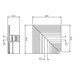Narożnik podtynk L bok magnetic track 5mm ML2320