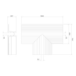 Narożnik podtynk T magnetic track 5mm ML2321