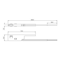 Łącznik prosty z kablem magnetic track 5mm ML2168