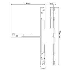 Łącznik T magnetic track 5mm ML2171
