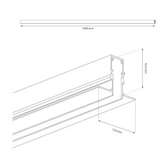 Szyna podtynk 100cm magnetic track 10mm ML2181