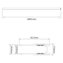 Szyna natynk 200cm magnetic track 10mm ML2186