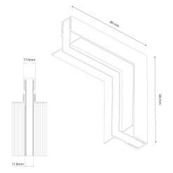 Narożnik podtynk góra dół magnetic track 10mm ML2187