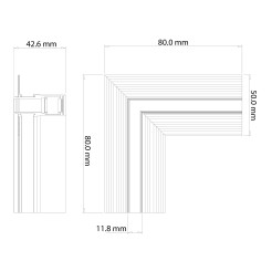 Narożnik podtynk L bok magnetic track 10mm ML2188