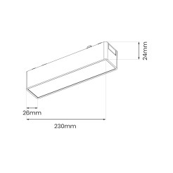 Slim Magnetic Track Czarny 23cm 10W LED Tuya CCT ML2195