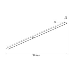 Slim Magnetic Track Szyna Natynk Biały 100cm + zaślepki ML2210