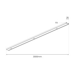 Slim Magnetic Track Szyna Natynk Biały 200cm + zaślepki ML2212