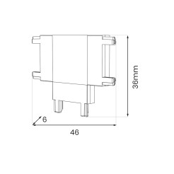 Slim Magnetic Track Czarny Łącznik Szyn T ML2219